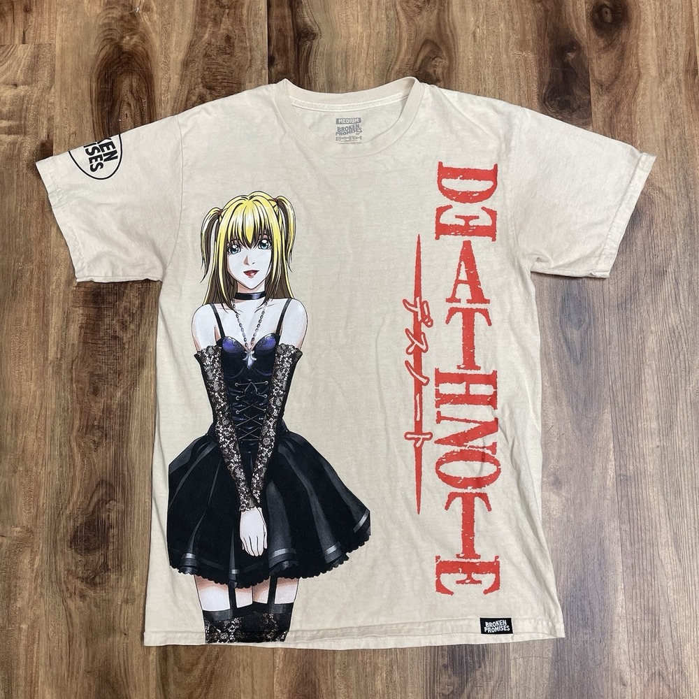 Broken Promises Death Note Shirt Mens Medium Beige Anime Misa Amane Graphic Men